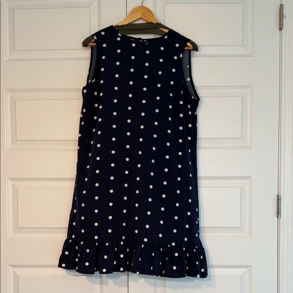 Navy Polka Dot Sleeveless Dress